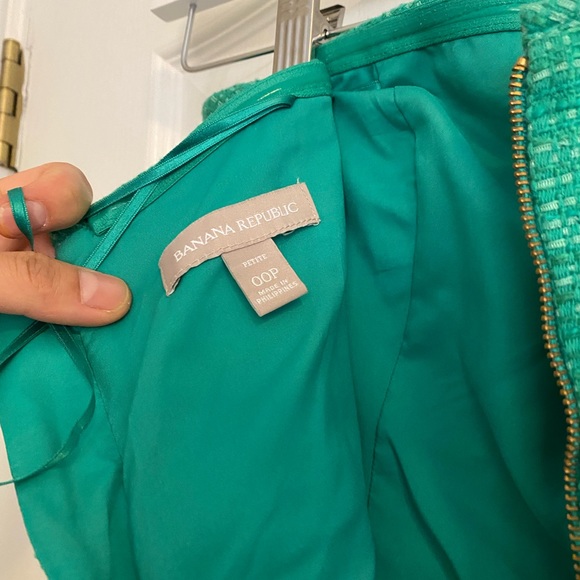 Banana Republic Green Strapless Dress Petite Size 00P - Picture 7 of 10